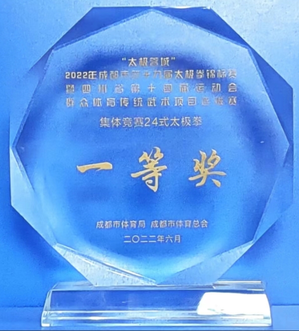[學校獲獎]2022年6月成都市第九屆太極拳錦標賽集體競賽24式太極拳：一等獎